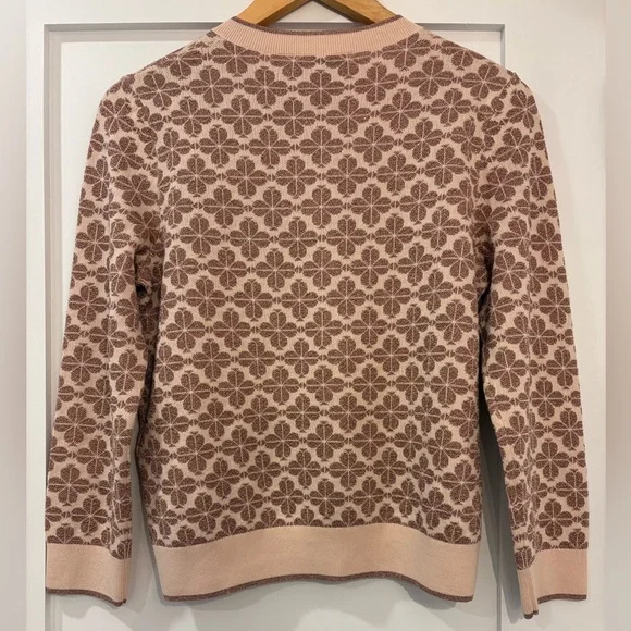Kate Spade Pink Metallic Flower Cardigan - Picture 3 of 6